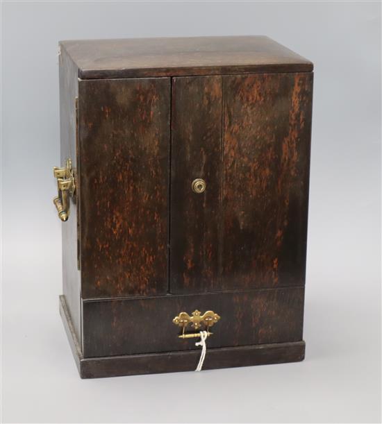 A 19th century coromandel and brass mounted table cabinet height 36.5cm